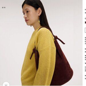 Mansur Gavriel Large Fortuna Bucket  bag dark brown chocolate suede NWT